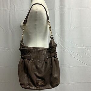 Badgley Mischka Large Chain Leather Shoulder Bag